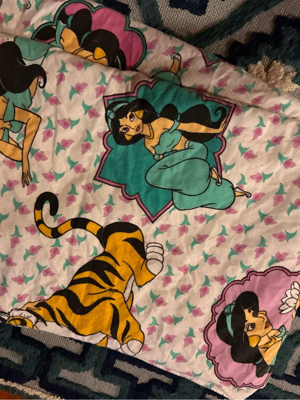 Vintage Top sheet Disney Twin jasmine Aladdin
